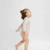 Langærmet body i rib på baby