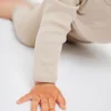 Langærmet body i rib på baby